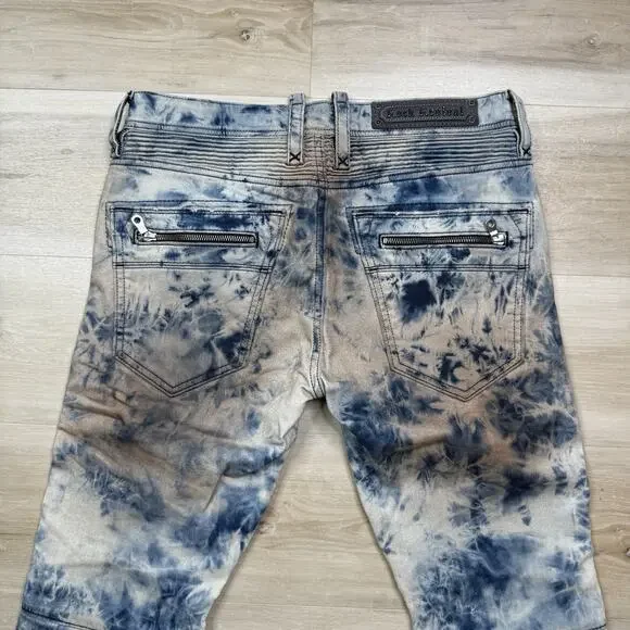 Rock Revival Moto Men's Daviday Jeans Acid Wash Blue - Size 30x32